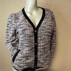 Maurices Black and White Tweed Cardigan NWT
